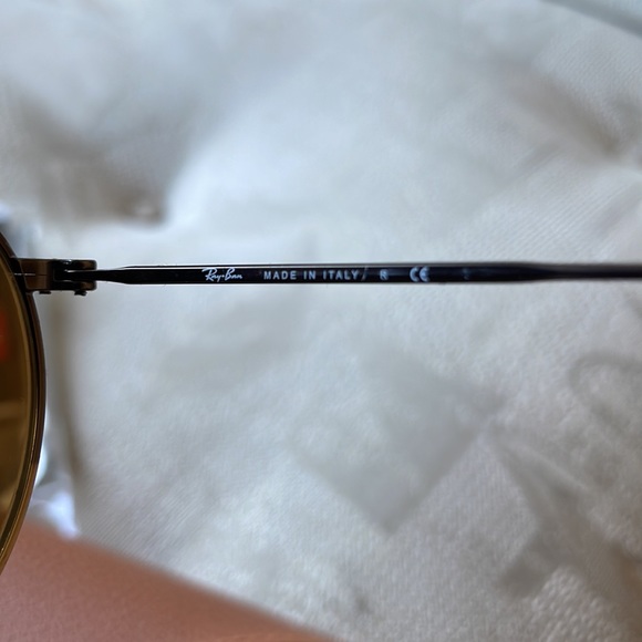 ? Ray Bans│Unisex Sunglasses Antique Gold Round Metal B-15 RB3447 50-21 main image 6